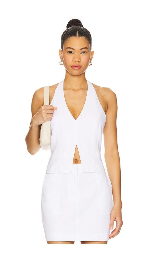 4th & reckless adrienna halter top in white. - size l (also in xl)