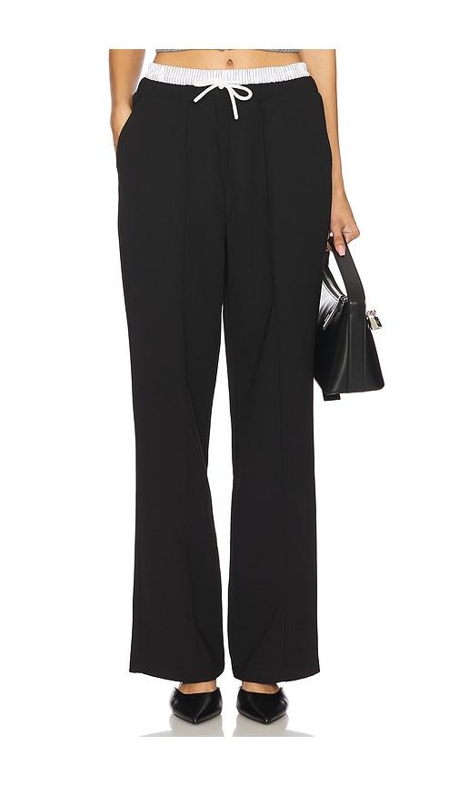 4th & reckless bianaca contrast waist trousers in black. - size m (also in s)