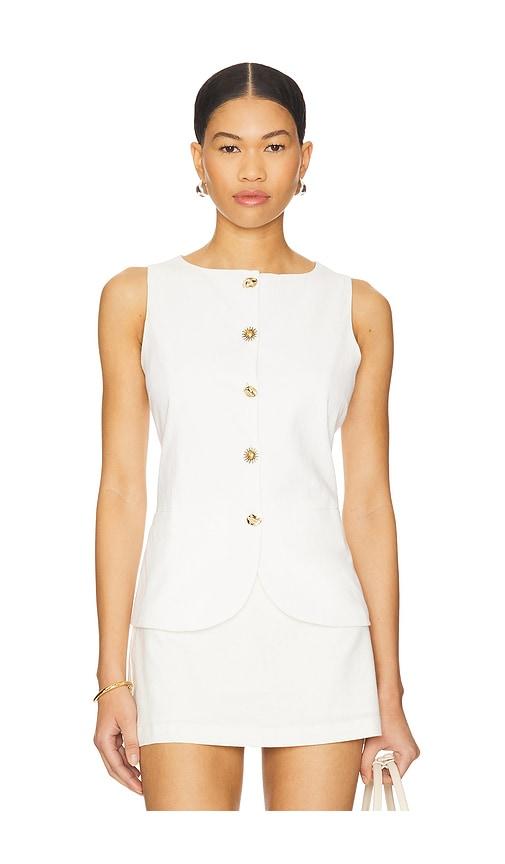 4th & reckless chai linen top in white. - size m (also in s)