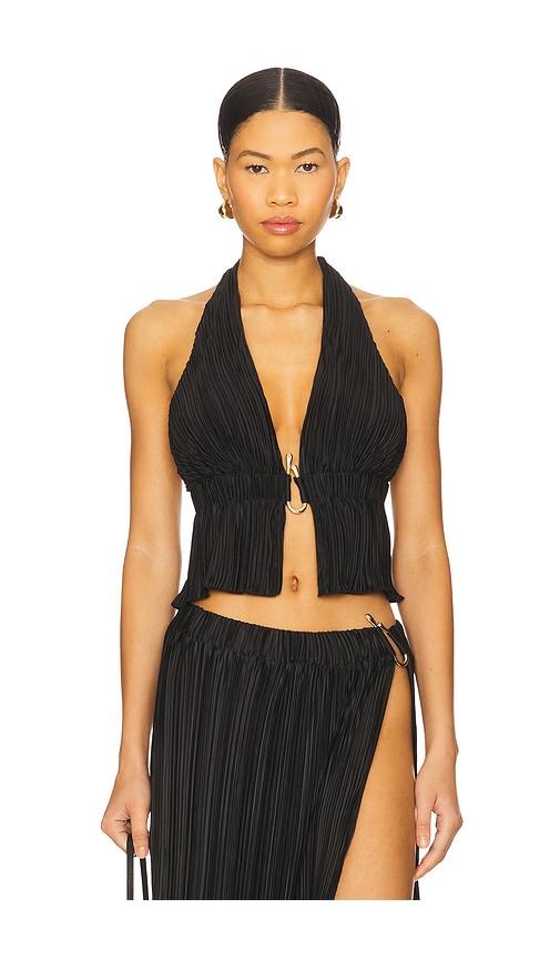 4th & reckless daisy halter neck detail top in black. - size xl (also in xxl)
