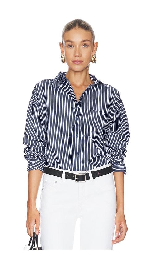 4th & reckless frankie shirt in navy. - size l (also in s, xs, m)