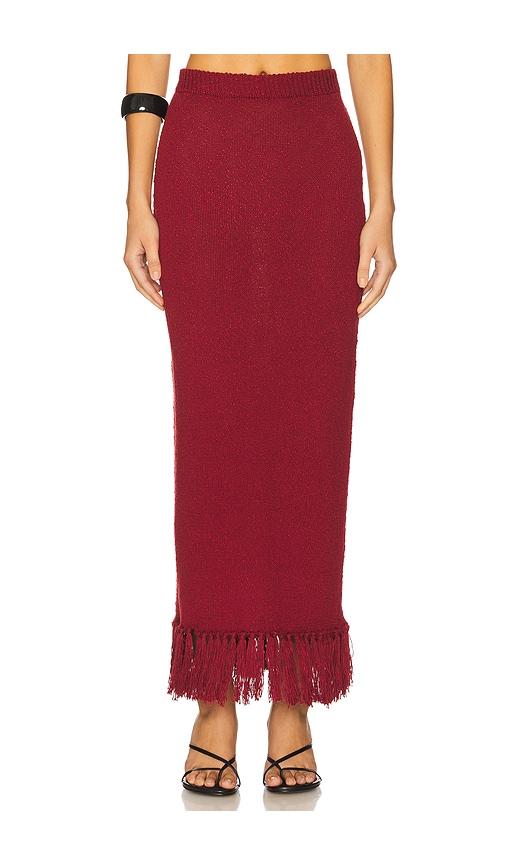 4th & reckless gabby knitted maxi skirt in burgundy. - size l (also in m)