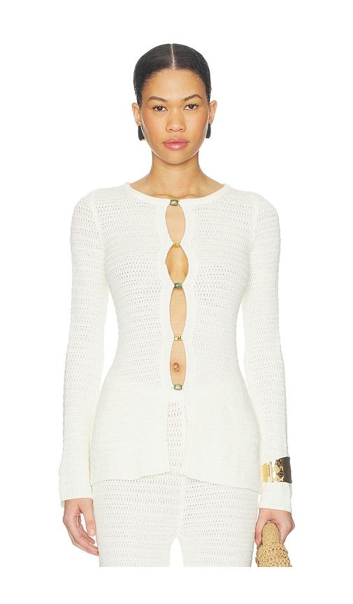 4th & reckless geri knitted top in cream. - size l (also in s, xs, m)