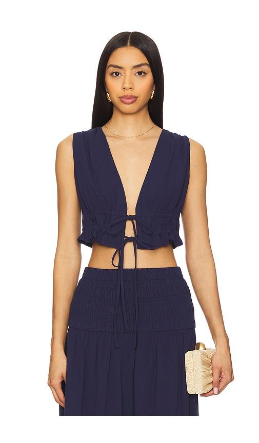 4th & reckless jadey top in navy. - size m (also in xl)