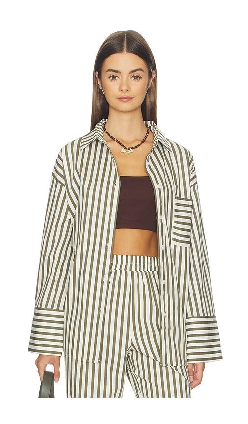 4th & reckless jessie oversize beach shirt in olive. - size l (also in xs, s, m)