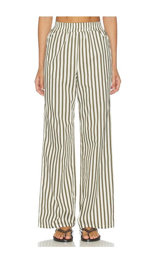 4th & reckless jessie wide leg beach trouser in olive. - size s (also in xs)