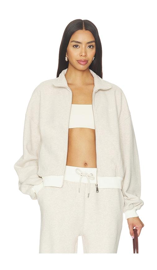 4th & reckless josefina zip up in beige. - size l (also in xs, s, m, xl)