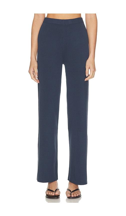 4th & reckless mirabelle knitted trousers in navy. - size l (also in m, s)