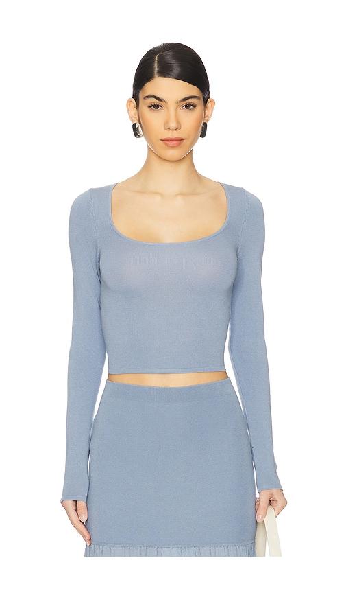 4th & reckless nancy knit top in blue. - size m (also in s)