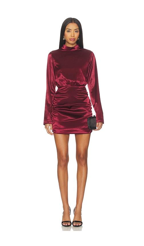 4th & reckless odette dress in burgundy. - size l (also in s, xs)