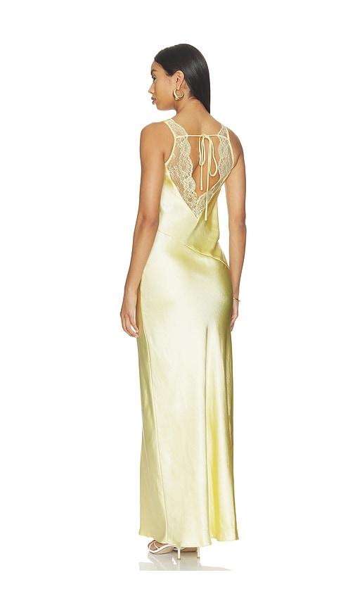 4th & reckless penelope satin maxi dress in lemon. - size s (also in xs)
