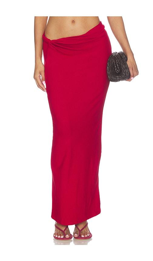 4th & reckless sofi jersey knit skirt in red. - size m (also in xs, s)