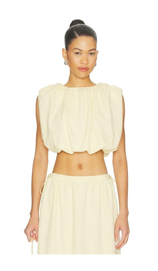 4th & reckless tayla bubble top in yellow. - size l (also in s, xs)