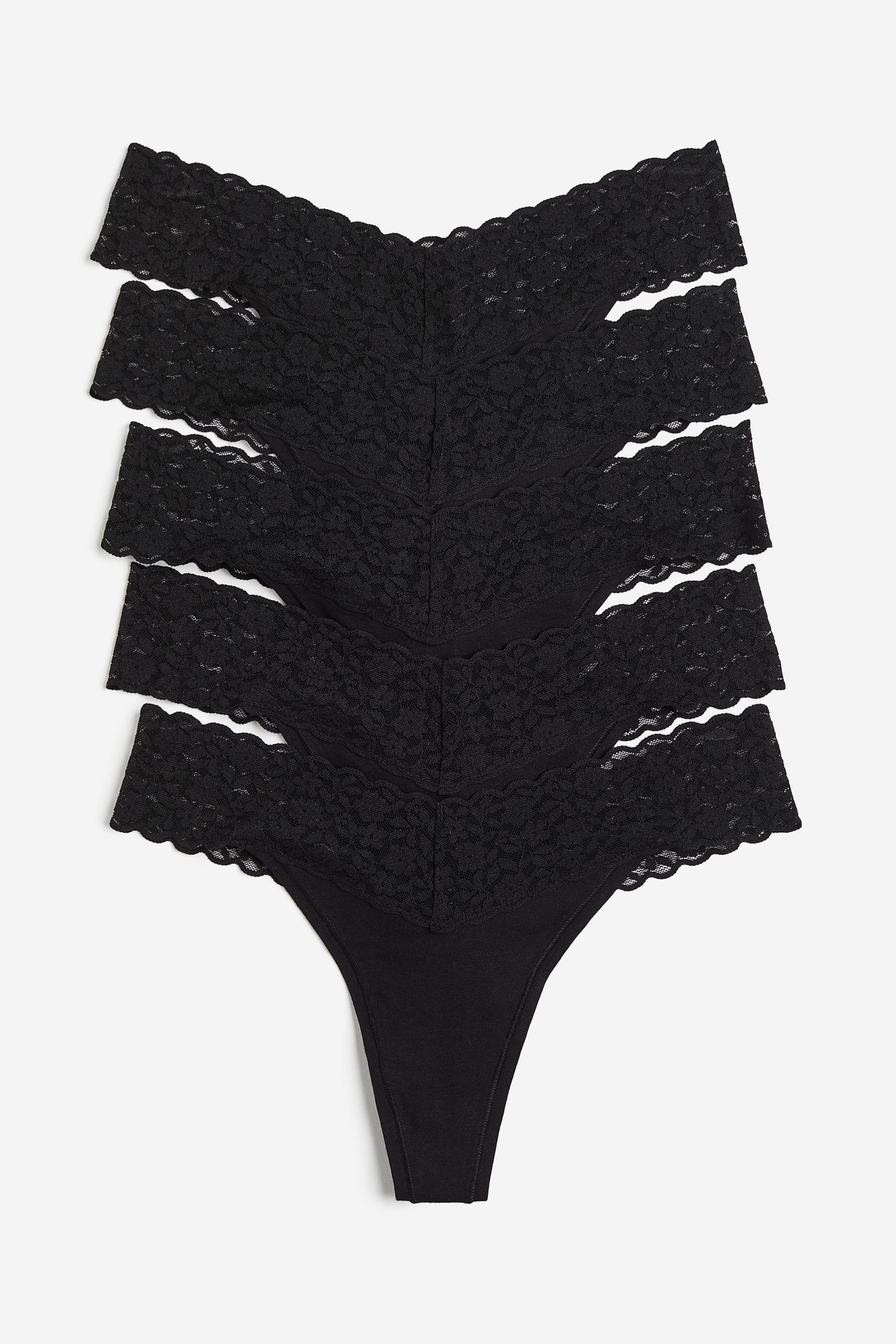 5-pack lace thong briefs