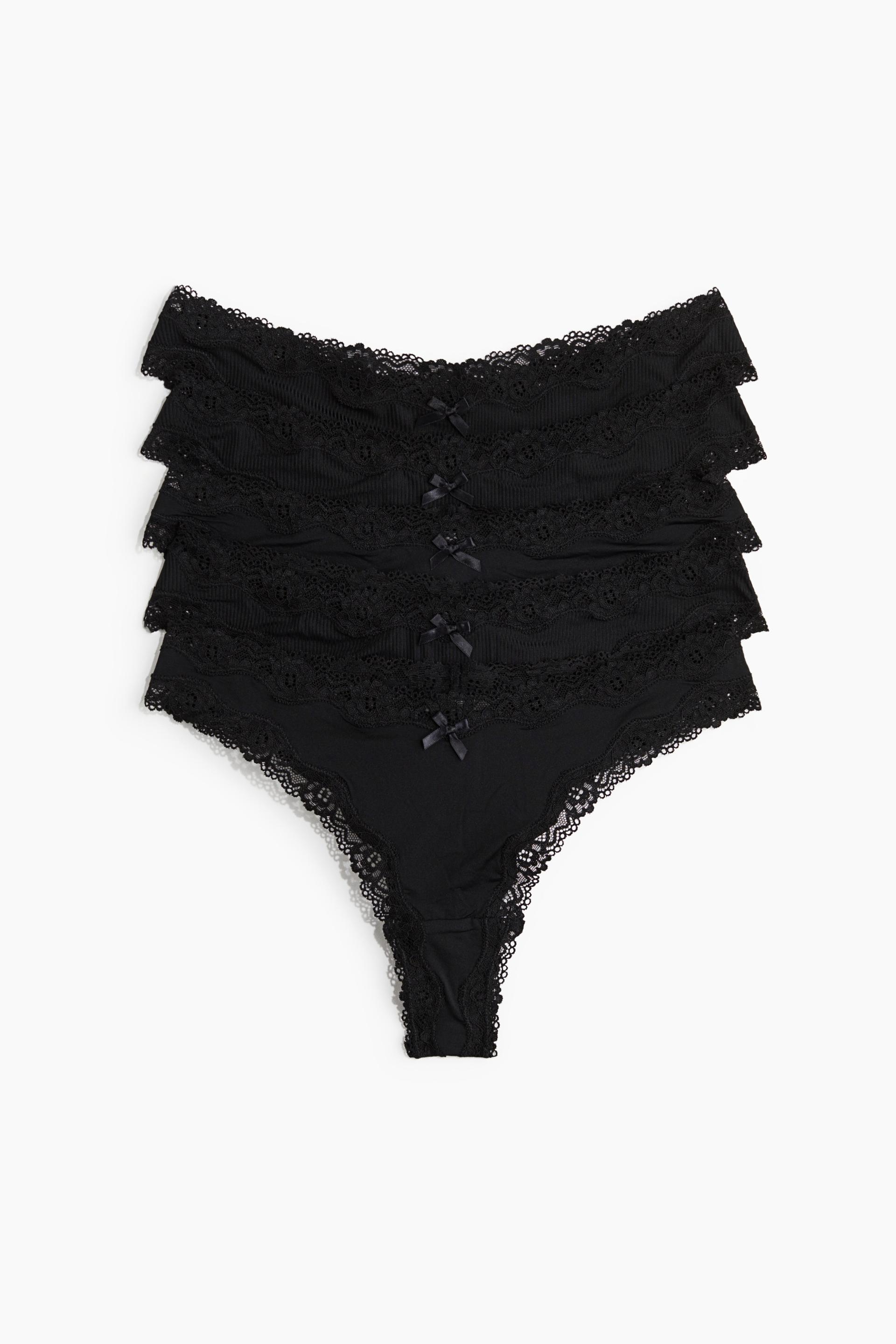 5-pack microfiber and lace brazilian briefs