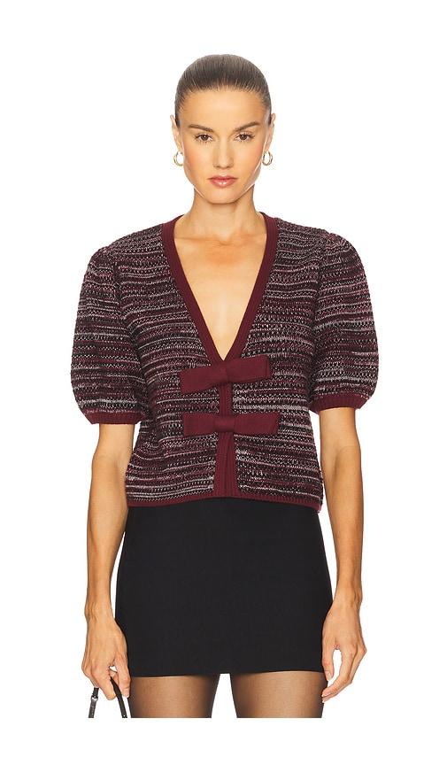525 america elaine marled bow cardigan in burgundy. - size s (also in xs)