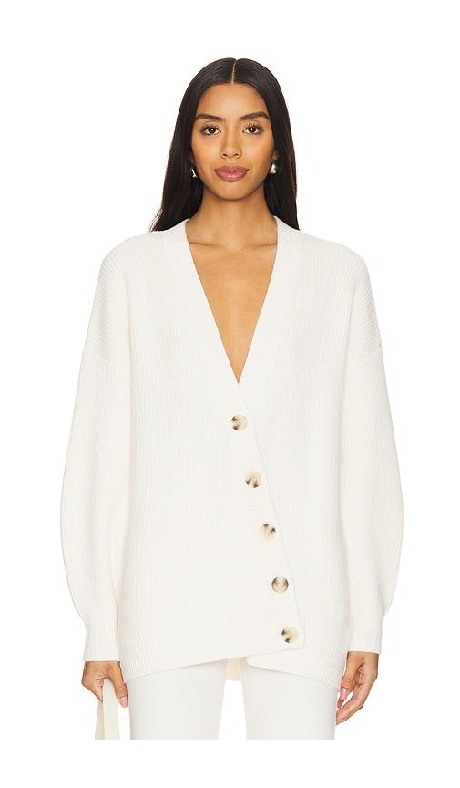 525 america evelyn asymmetrical luxe oversized cardi in cream. - size s (also in xs)