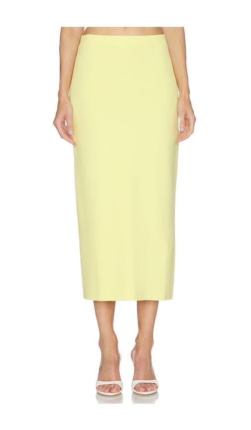 525 america lucia knit midi skirt in lemon. - size m (also in s, xs, xl)