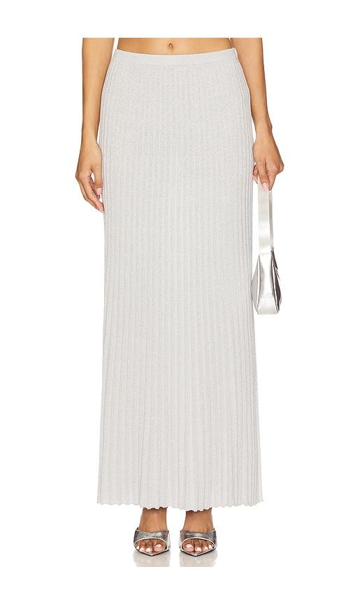 525 america spencer lurex pleated maxi skirt in metallic silver. - size s (also in xs)