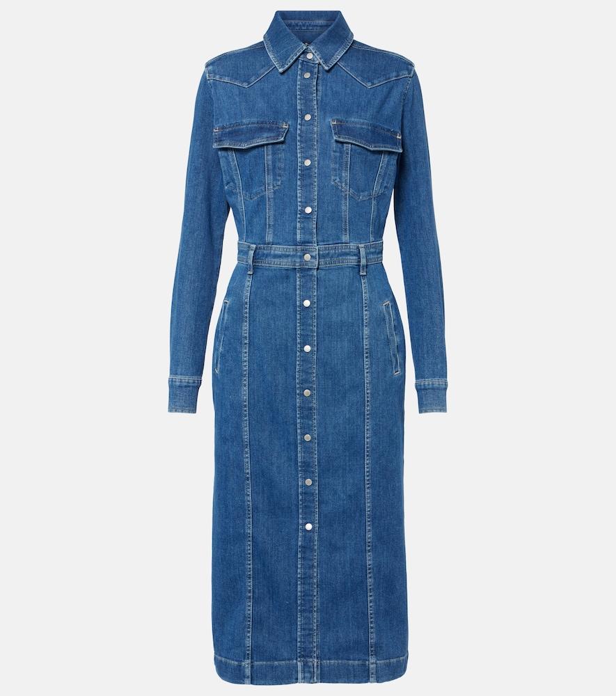 7 for all mankind denim midi dress