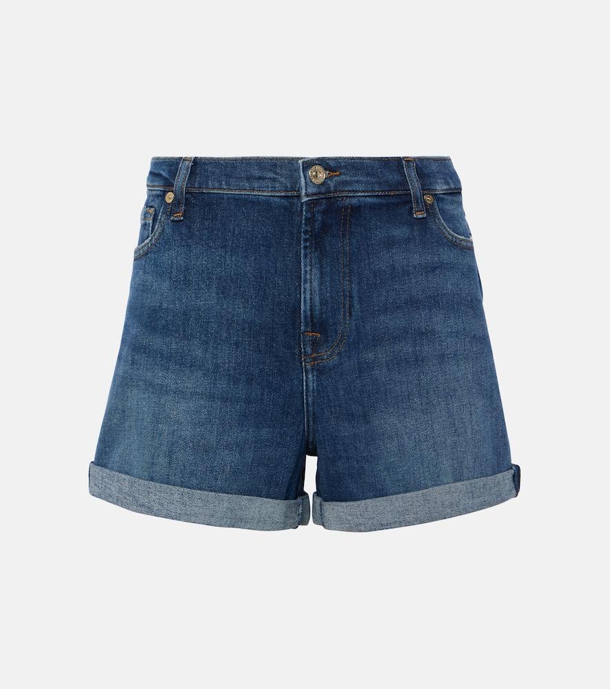 7 for all mankind mid-rise denim shorts