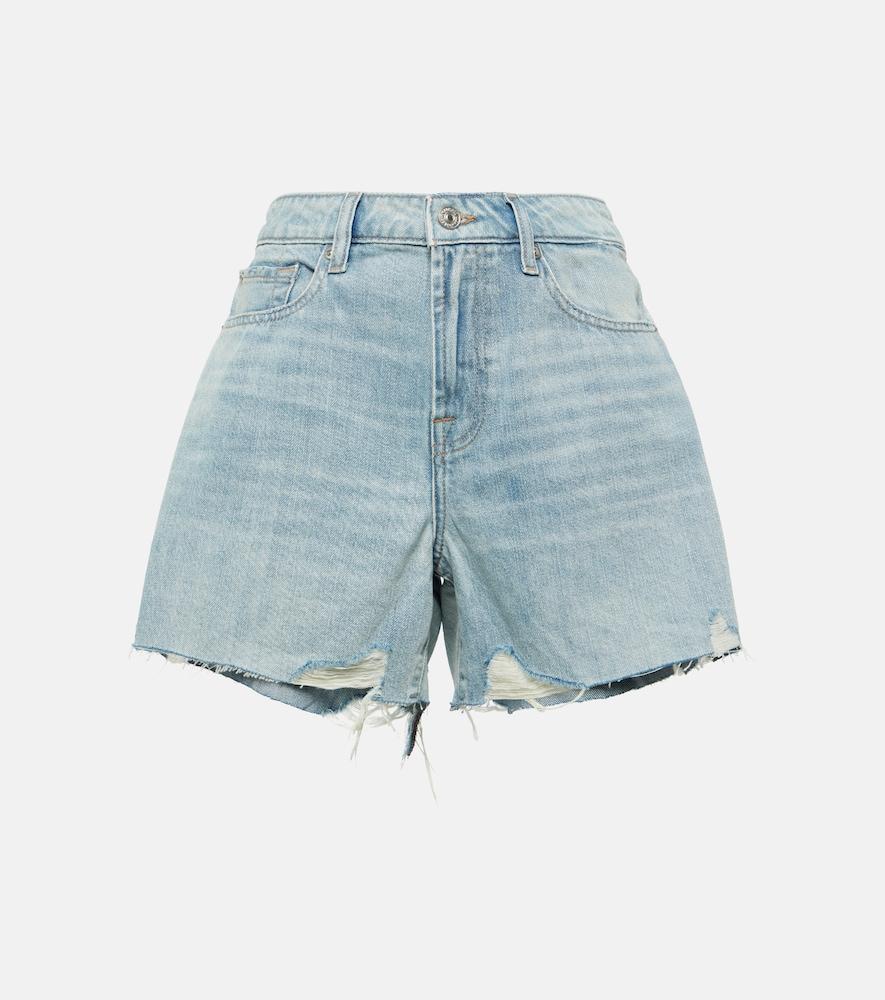 7 for all mankind monroe high-rise denim shorts