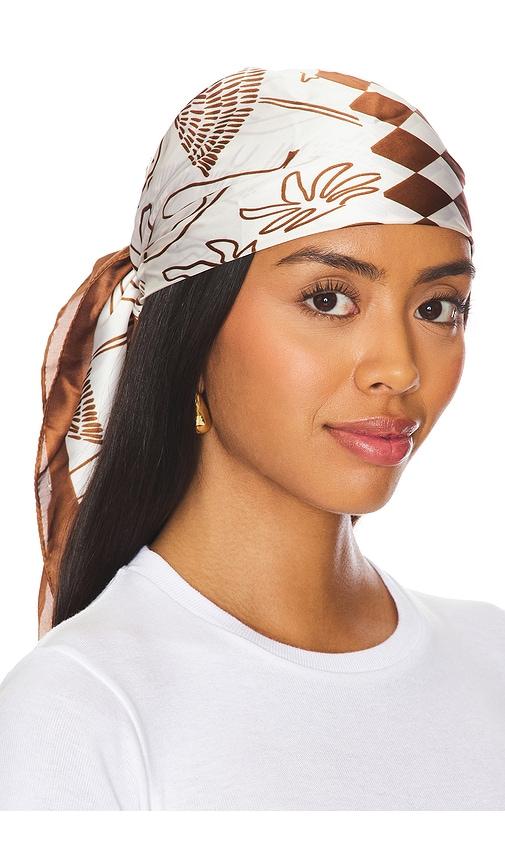 8 other reasons abstract scarf in brown.