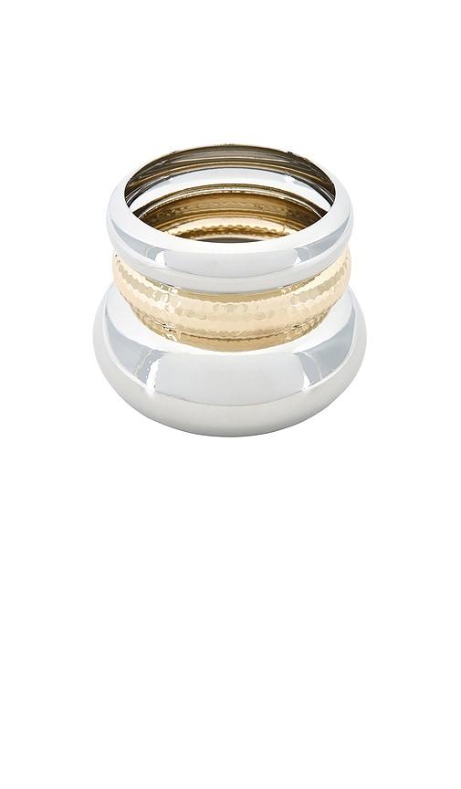 8 other reasons aubrey bangle set in metallic silver.