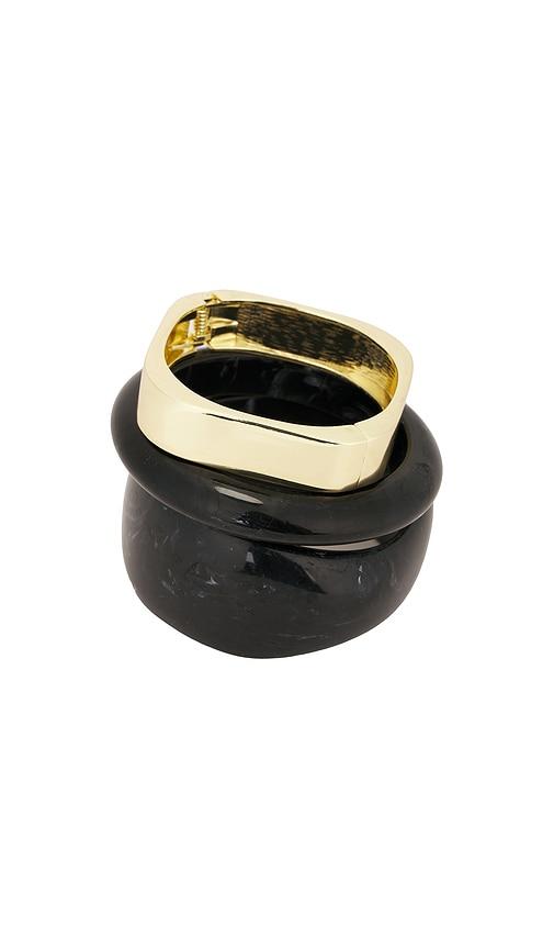 8 other reasons bangle bracelet set in black.