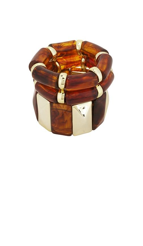 8 other reasons bangle bracelet set in brown.