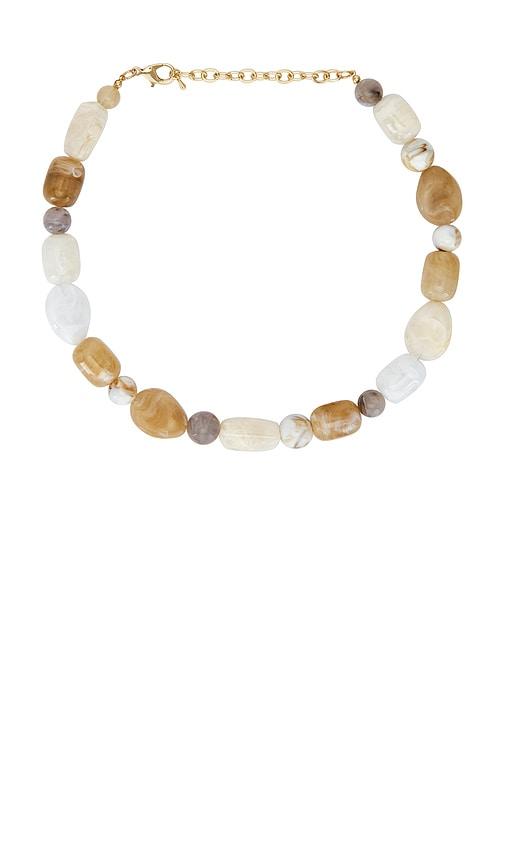 8 other reasons beaded multi stone necklace in ivory.