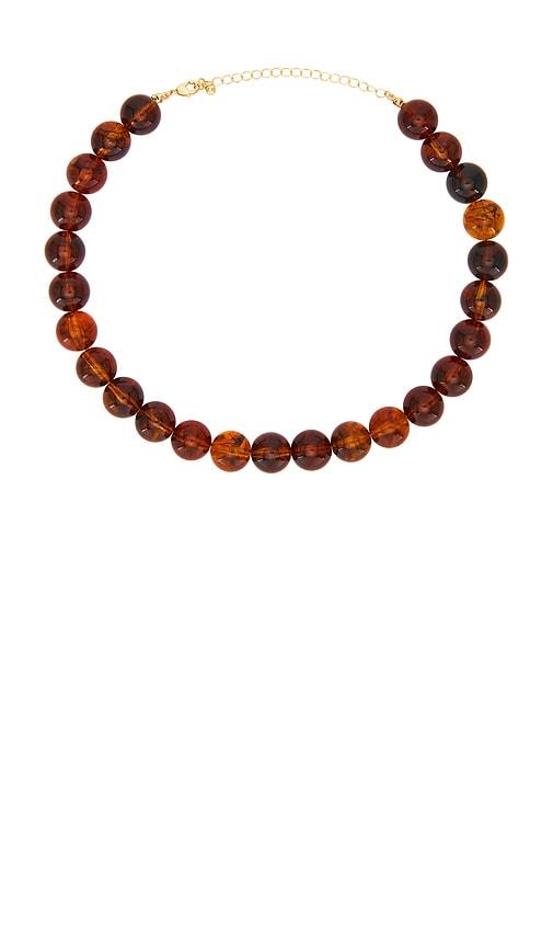 8 other reasons beaded necklace in brown.
