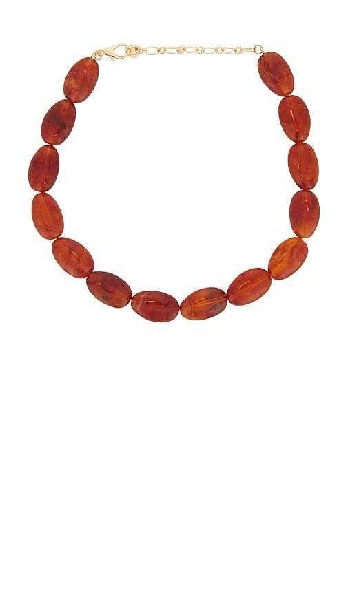 8 other reasons beaded necklace in brown.