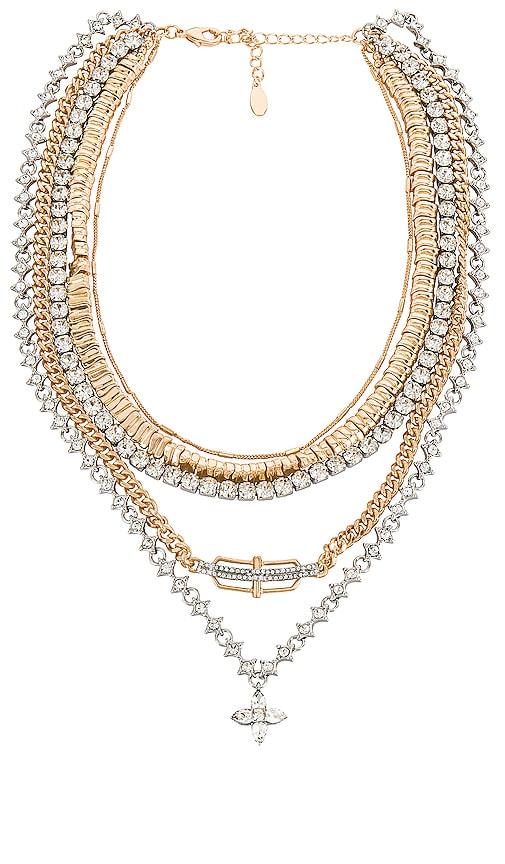 8 other reasons camilla layered necklace in metallic gold.