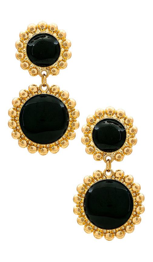 8 other reasons circle drop earring in black.