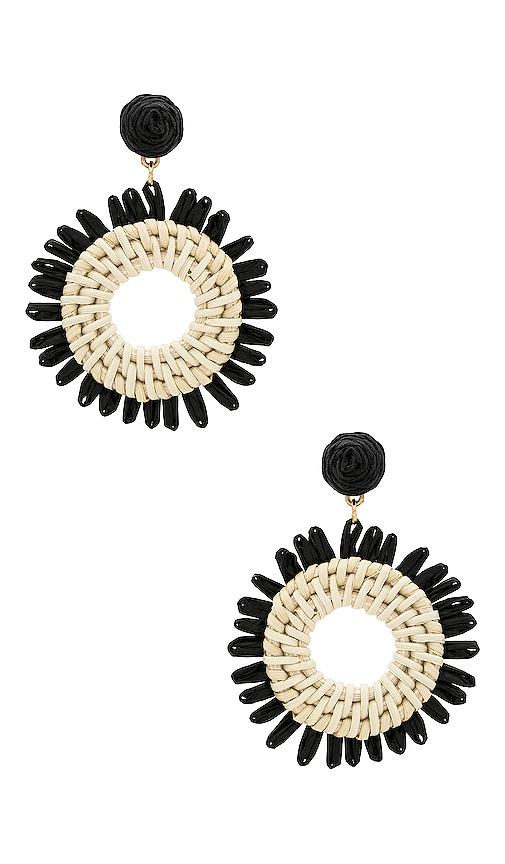 8 other reasons circle drop earring in black.