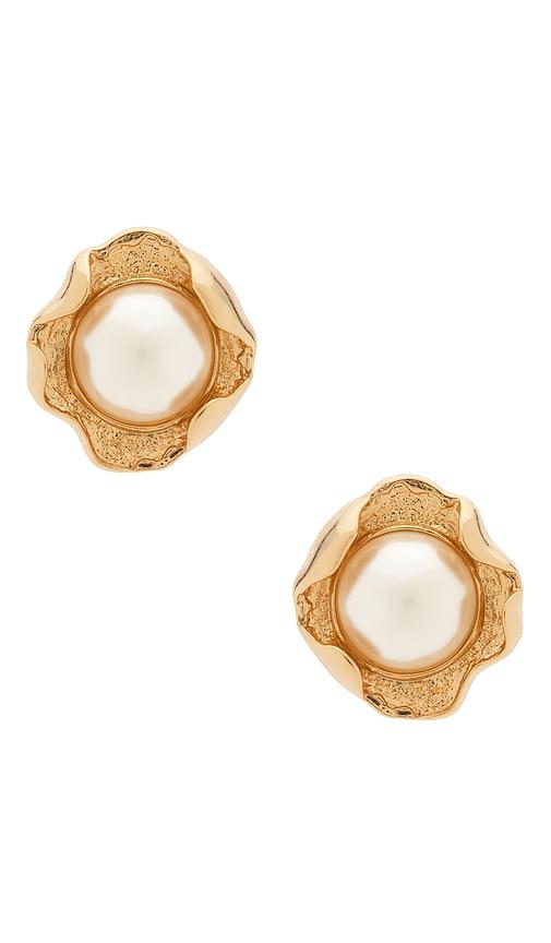 8 other reasons cluster stud earrings in metallic gold,white.