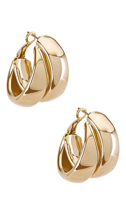 8 other reasons coupled hoops in metallic gold.