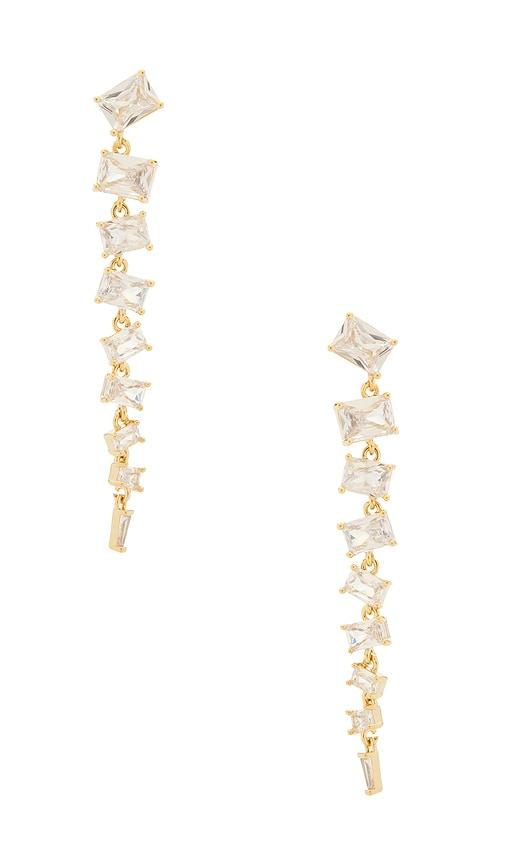 8 other reasons diamond line earring in metallic gold.