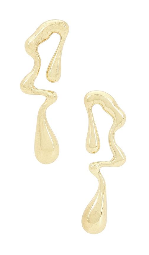 8 other reasons drip earrings in metallic gold.