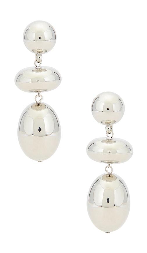 8 other reasons drop earrings in metallic silver.