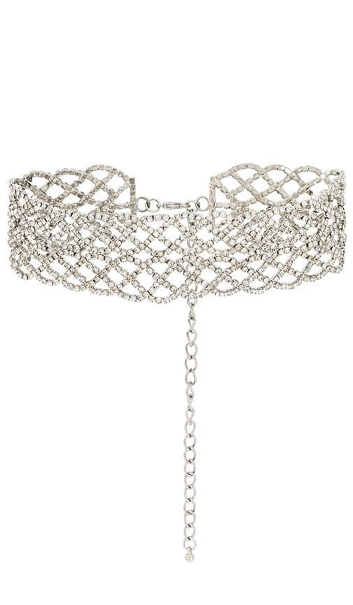 8 other reasons elegance choker in metallic silver.