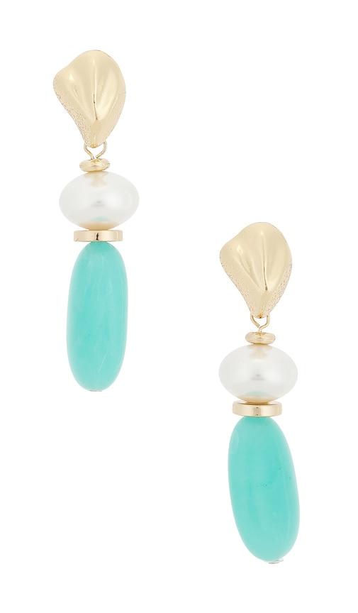 8 other reasons elegant drop earrings in teal.