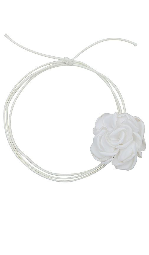 8 other reasons flower choker in white.