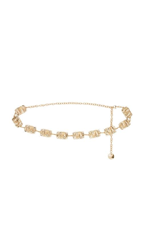 8 other reasons gigi chain belt in metallic gold.