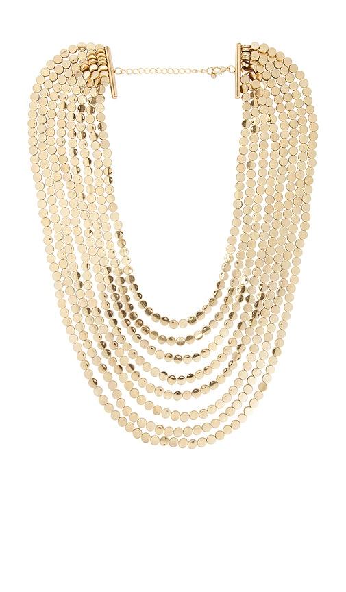 8 other reasons layered necklace in metallic gold.