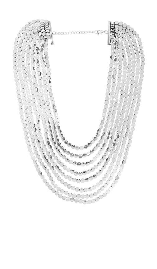 8 other reasons layered necklace in metallic silver.