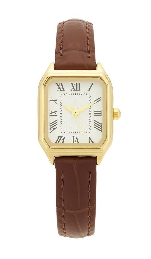 8 other reasons leather watch in brown.