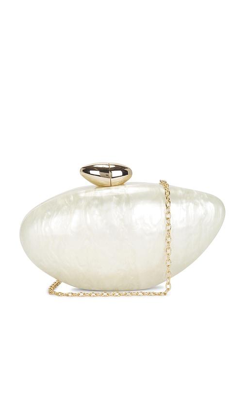 8 other reasons marbled acrylic clutch in ivory.