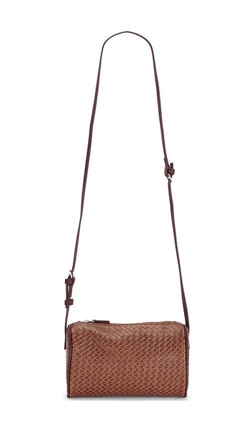 8 other reasons mini barrel bag in brown.